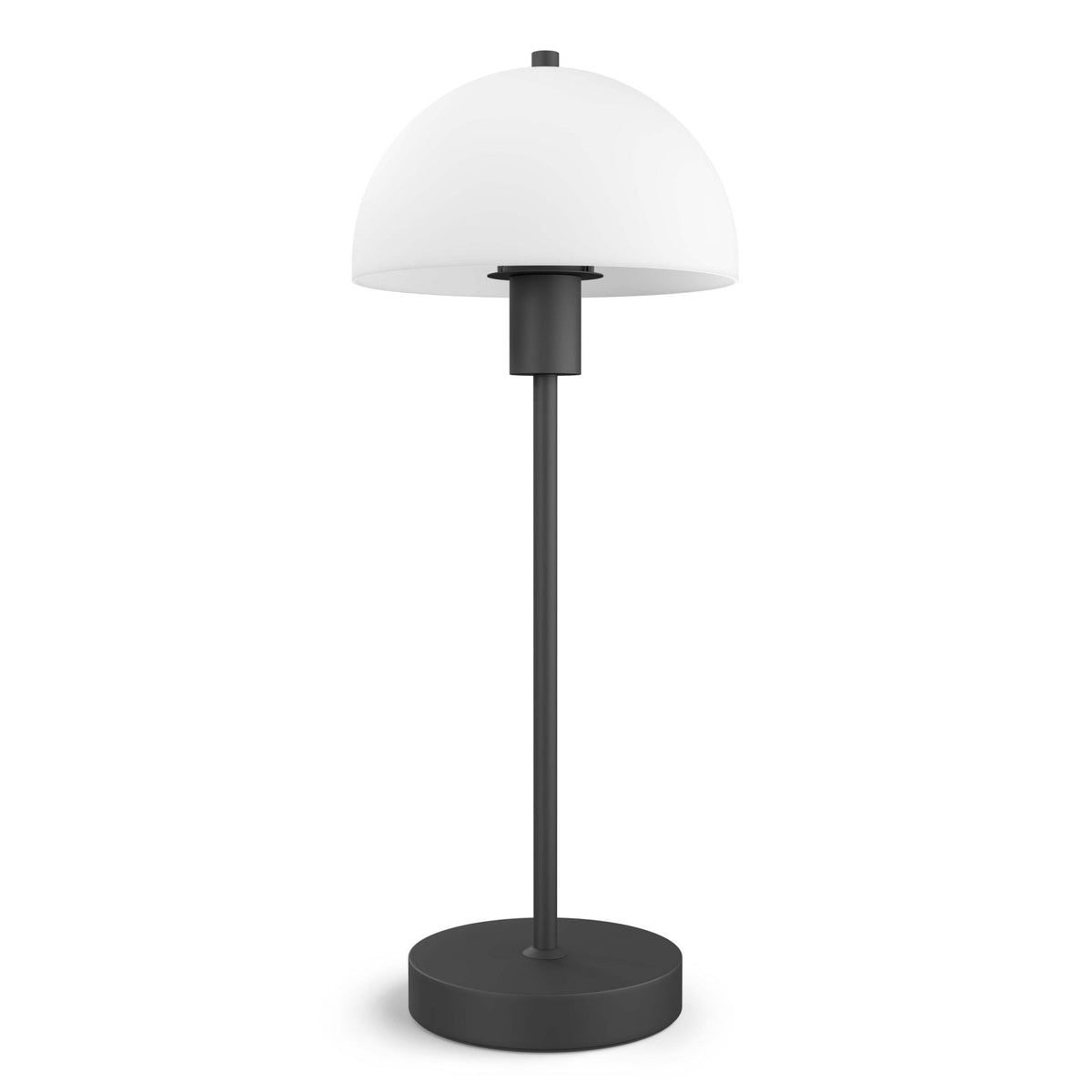 Vienda Table Lamp In Black With Opal Glass Shade