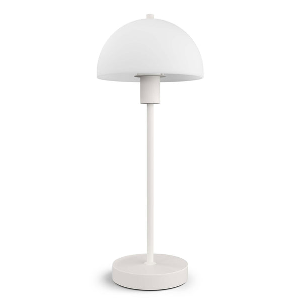 Vienda Table Lamp In White With Opal Glass Shade