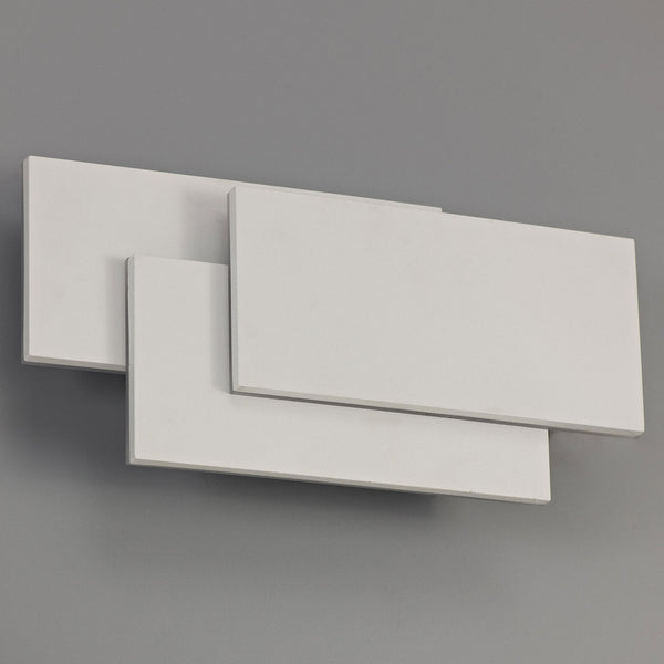Kiania LED Rectangular Layered Wall Light in Sand White