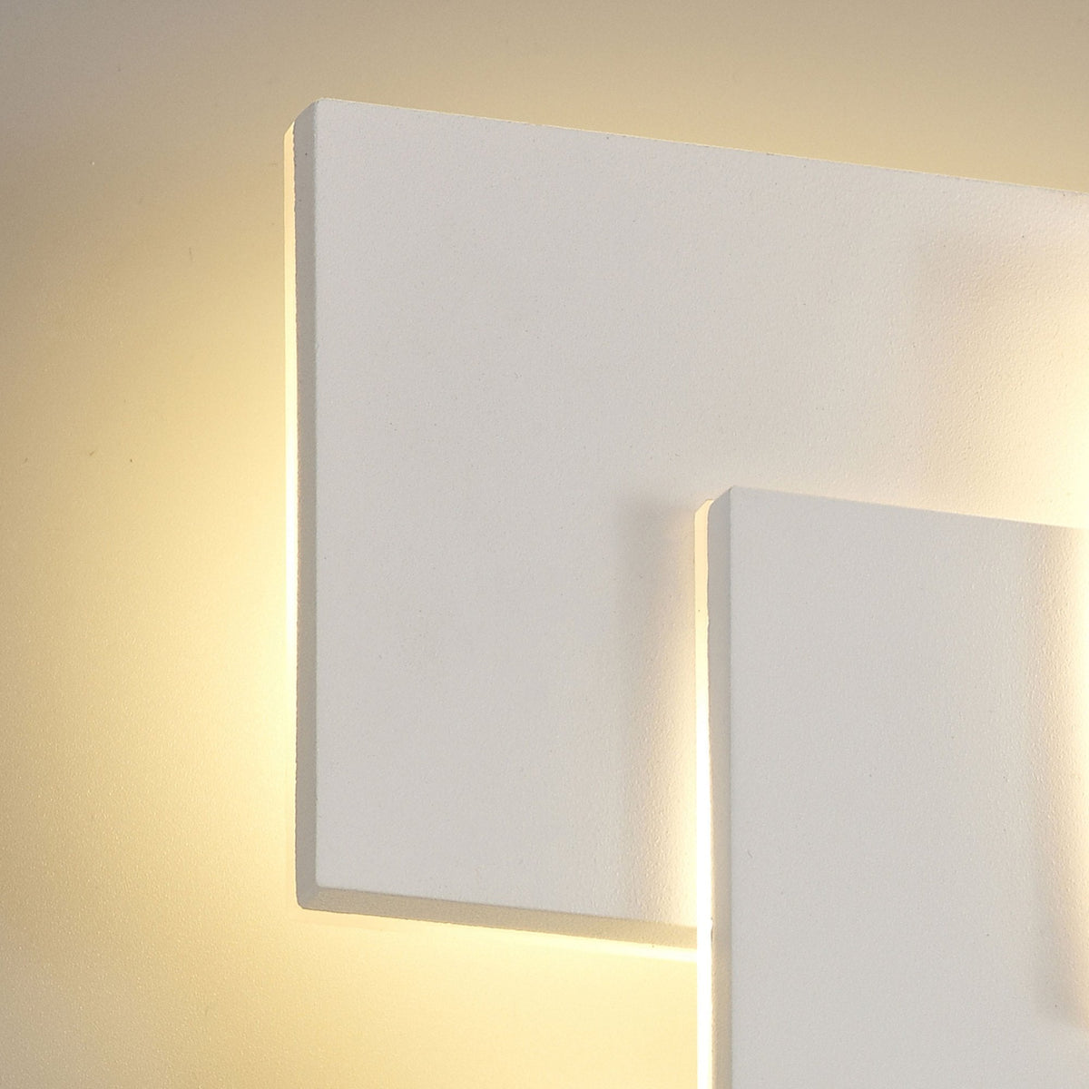 Kiania LED Rectangular Layered Wall Light in Sand White