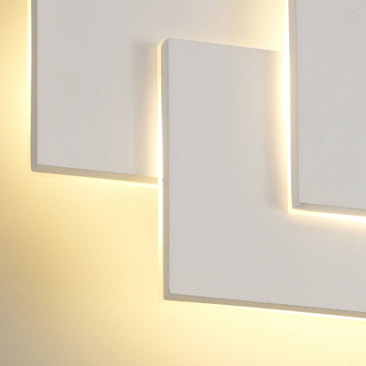 Kiania LED Rectangular Layered Wall Light in Sand White