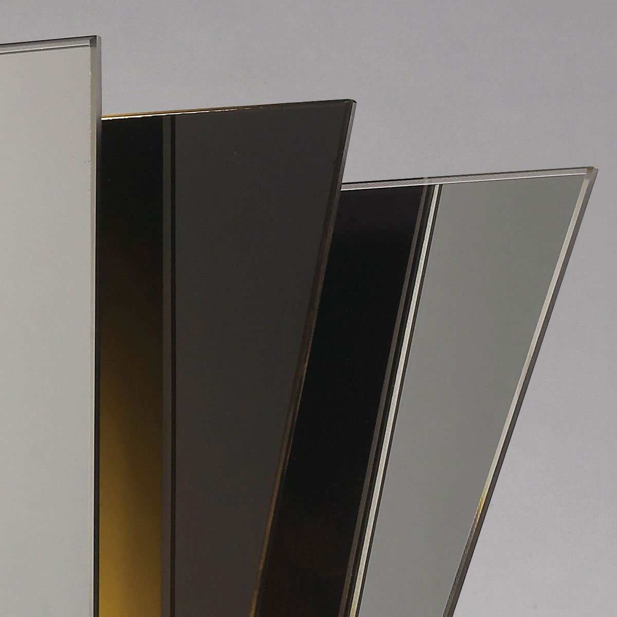 Atlantis Art Deco Glass Wall Light in Chrome Black & Mirror Finish