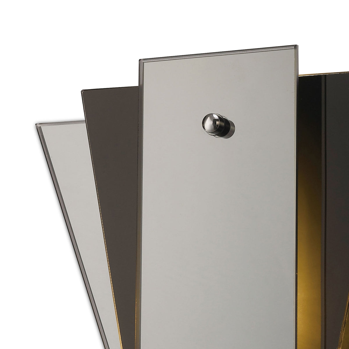 Atlantis Art Deco Glass Wall Light in Chrome Black & Mirror Finish