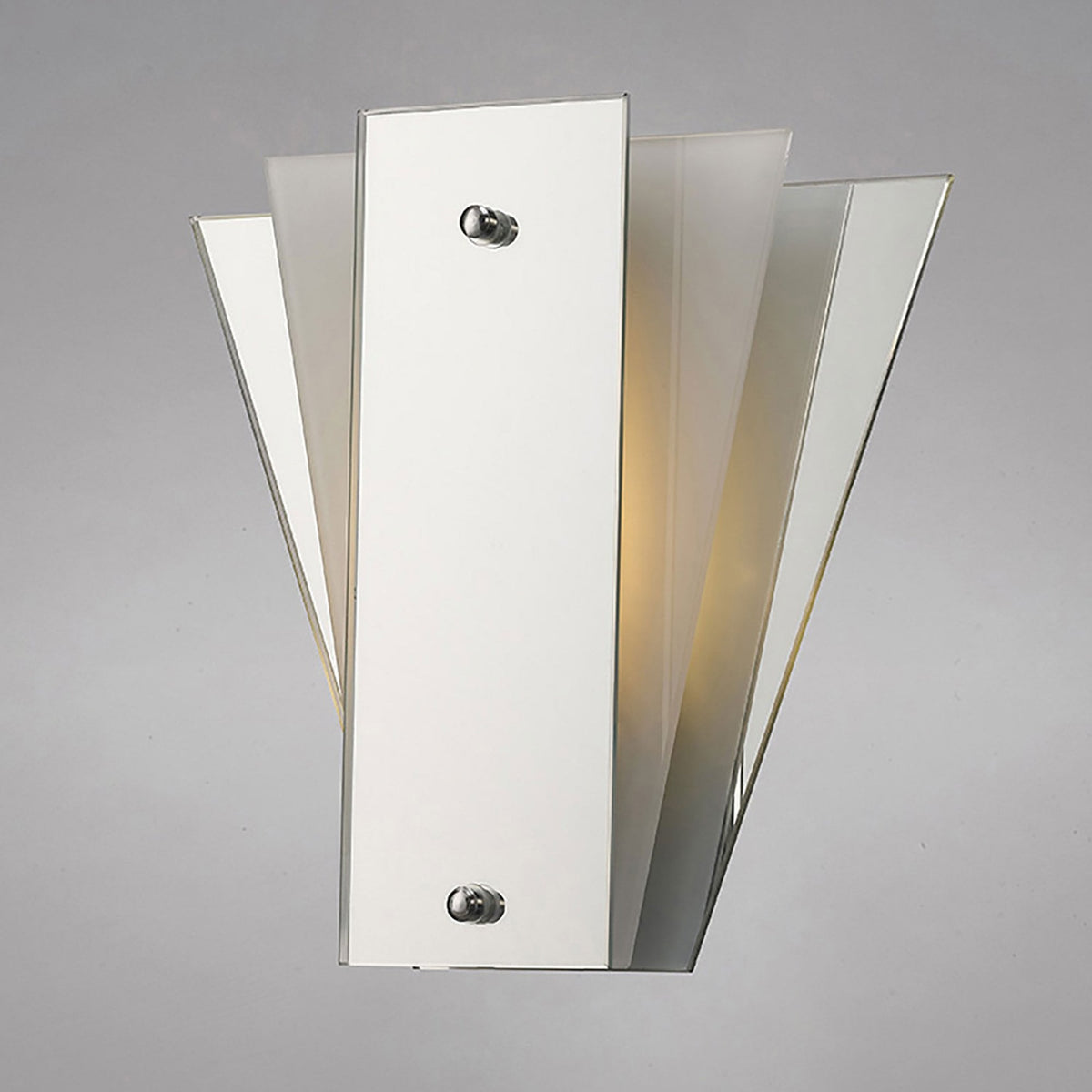 Atlantis Art Deco Glass Wall Light in Chrome Frosted & Mirror Finish