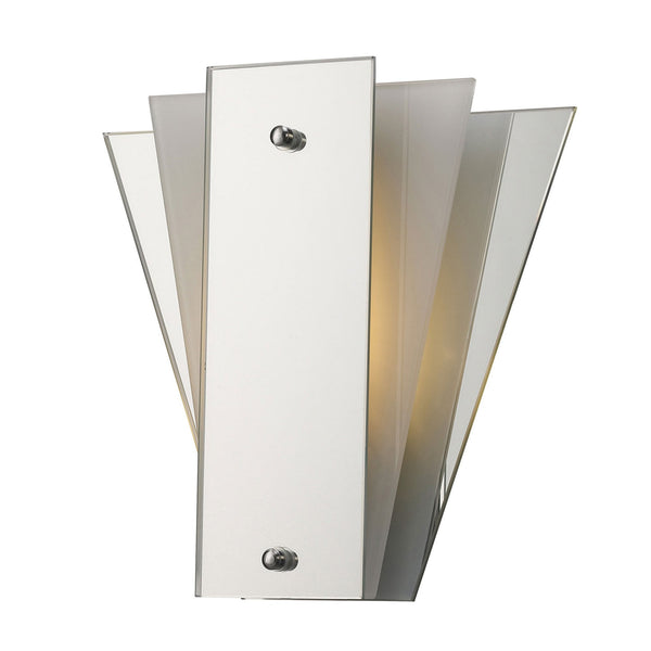 Atlantis Art Deco Glass Wall Light in Chrome Frosted & Mirror Finish