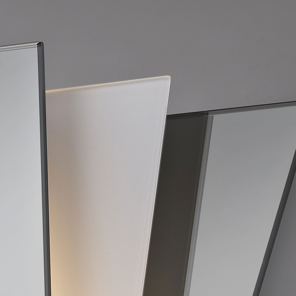 Atlantis Art Deco Glass Wall Light in Chrome Smoked Mirrored & Frosted Glass Finish