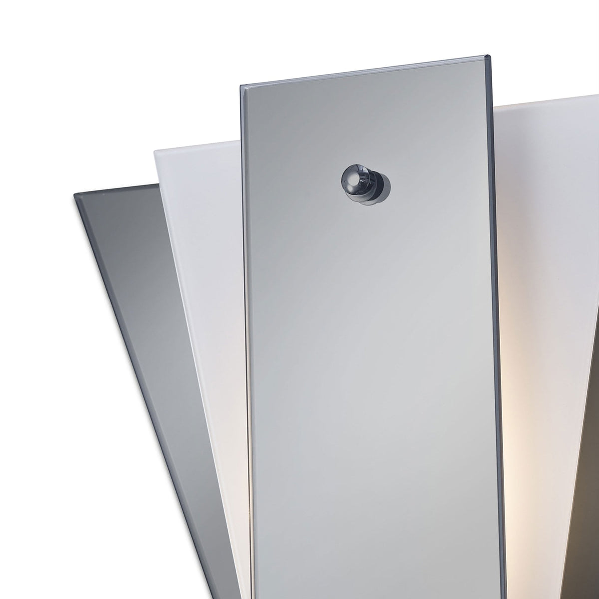 Atlantis Art Deco Glass Wall Light in Chrome Smoked Mirrored & Frosted Glass Finish