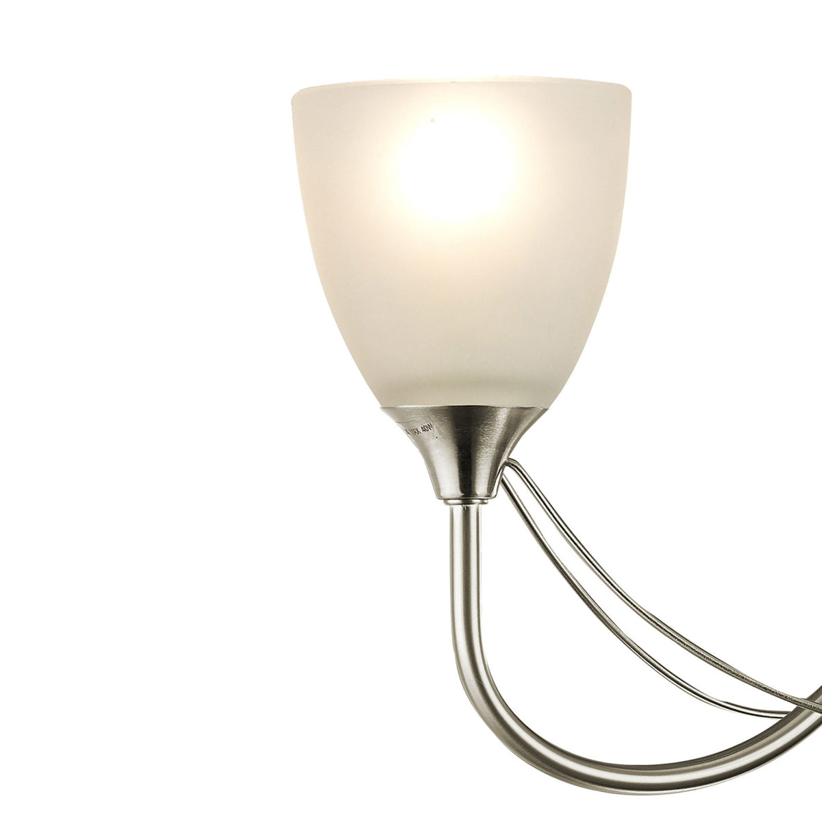 Cooper Three Arm Semi Flush Ceiling Light in Satin Nickel with Opal White Shades
