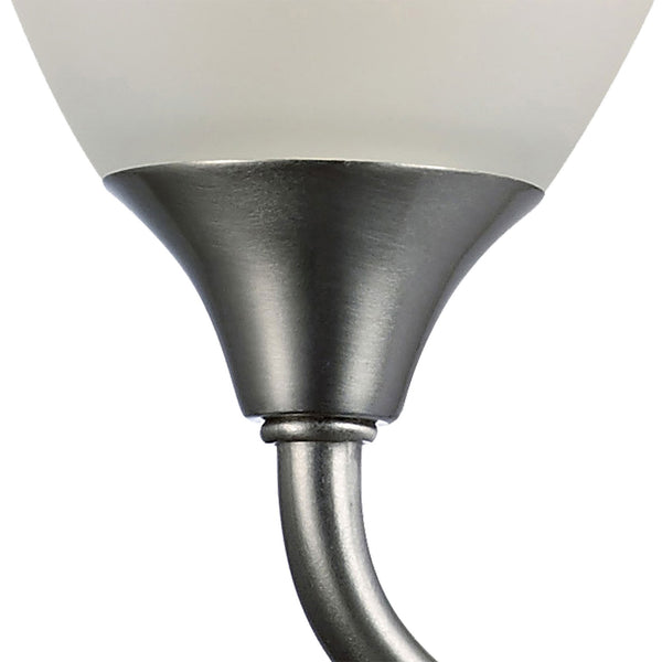 Cooper Single Arm Wall Light in Satin Nickel with Opal White Shade