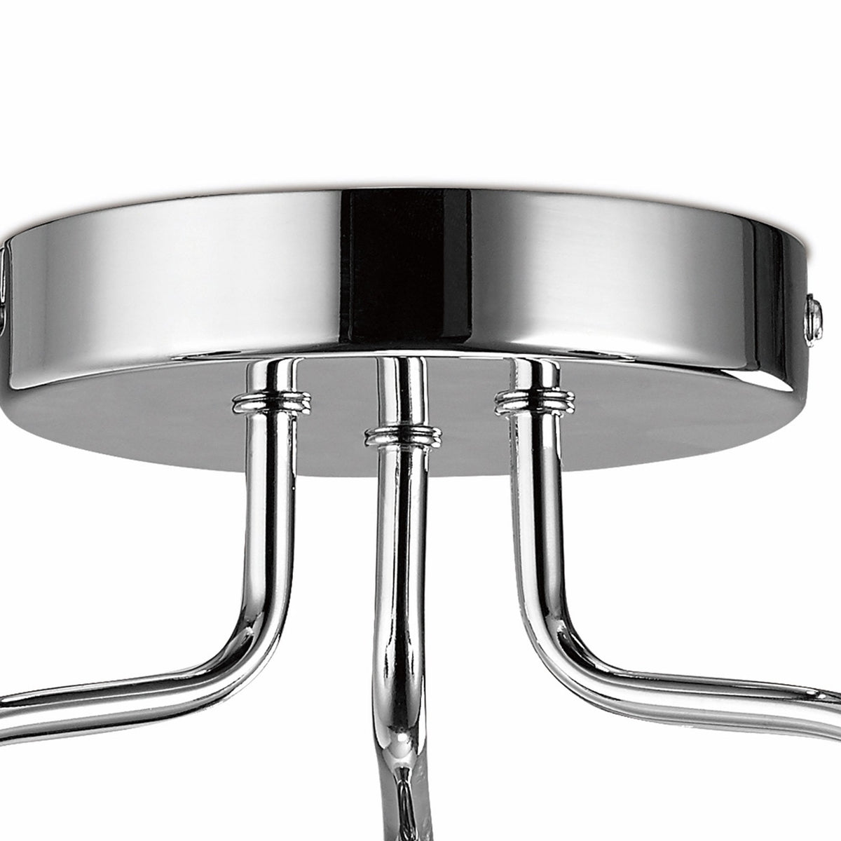 Denia Three Arm Ceiling Light in Chrome with Opal Shades