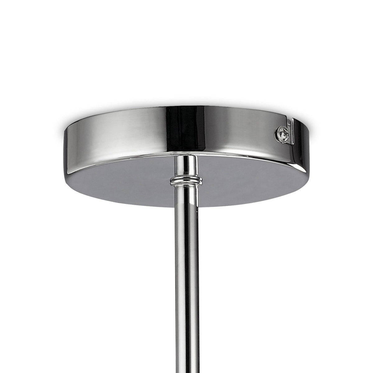 Denia Three Arm Semi Flush Ceiling Light in Chrome with Opal Shades