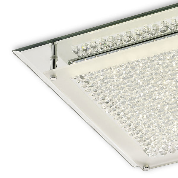 Gina Crystal 21W LED Ceiling Light in a Chrome and Mirrored Finish