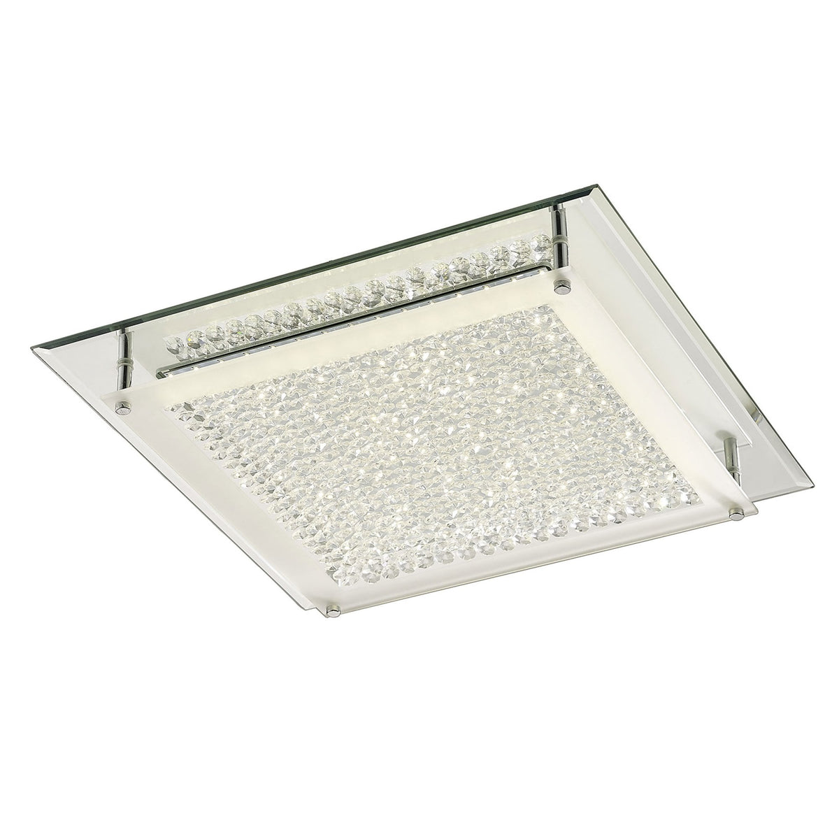 Gina Crystal 21W LED Ceiling Light in a Chrome and Mirrored Finish
