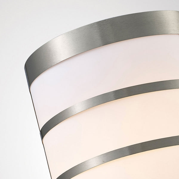 Clayton Louvre Design IP44 Wall Light in Stainless Steel & Opal White Diffuser