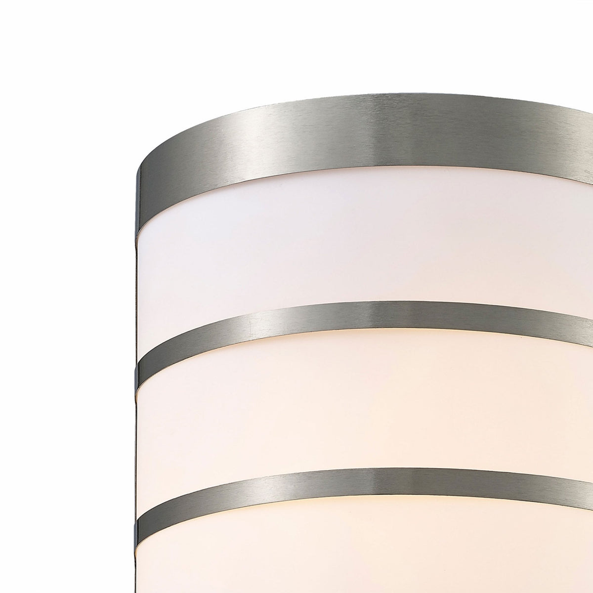 Clayton Louvre Design IP44 Wall Light in Stainless Steel & Opal White Diffuser