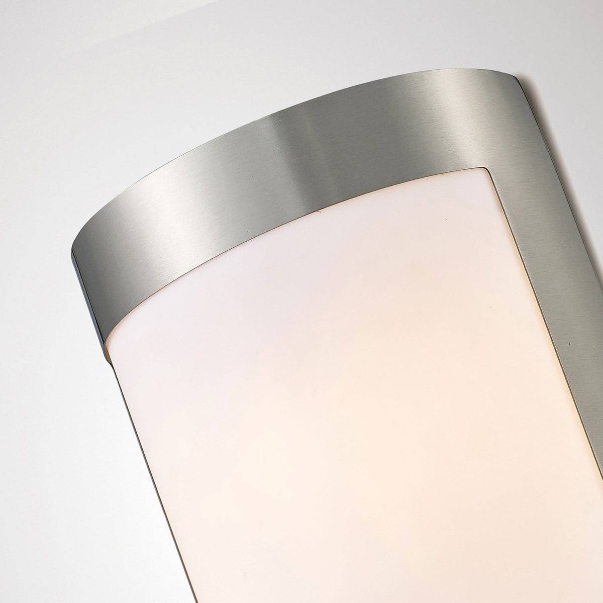 Clayton IP44 Wall Light in Stainless Steel & Opal White Diffuser