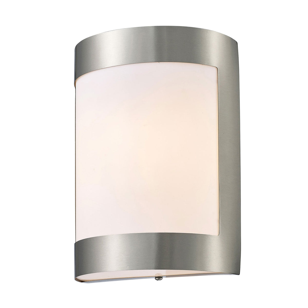 Clayton IP44 Wall Light in Stainless Steel & Opal White Diffuser