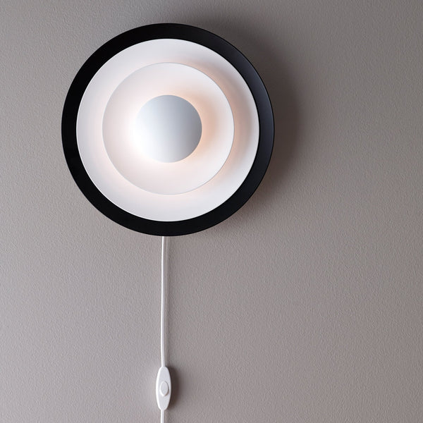 Diablo 300 Plugged Wall Light in Black & Red