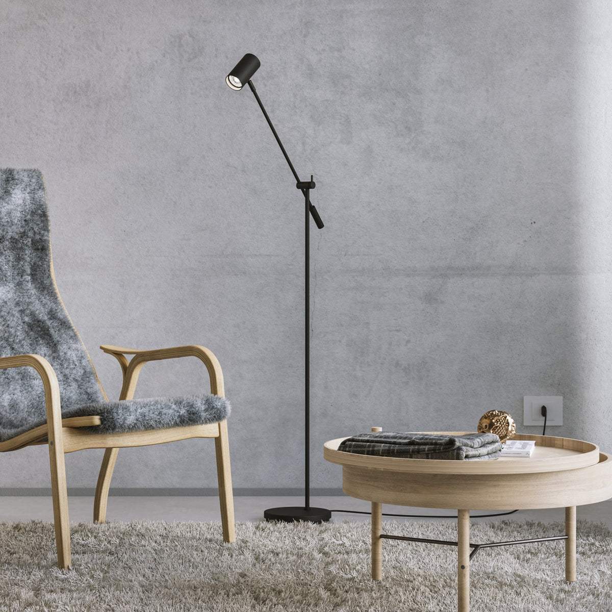 Tyson Tilt Floor Lamp in Black