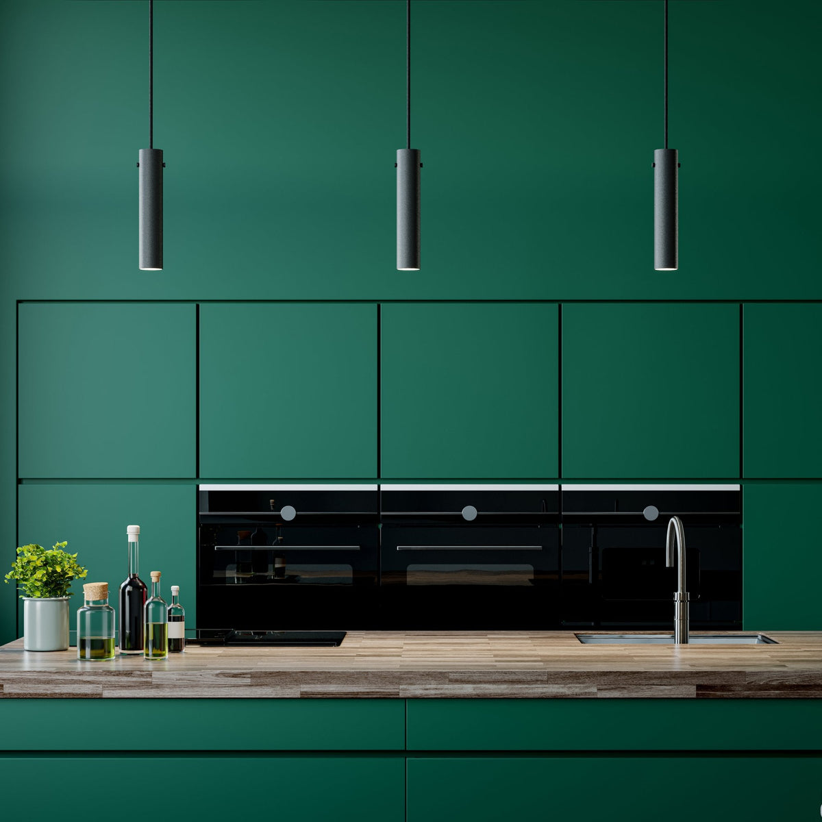 Tyson Single Pendant in Black