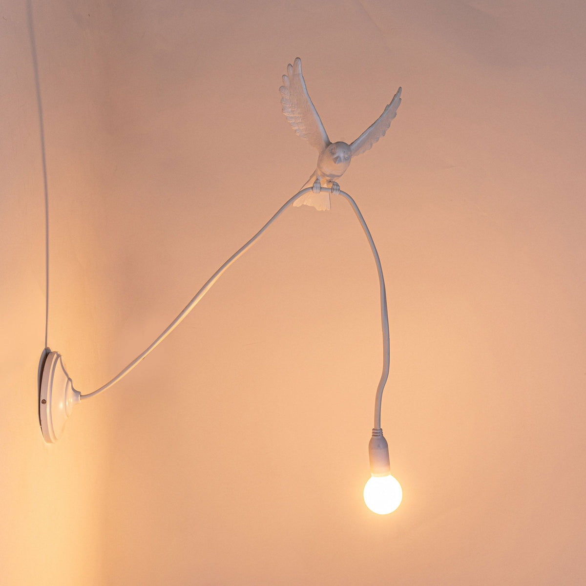 Sparrow Wall Light in White - Landing Edition