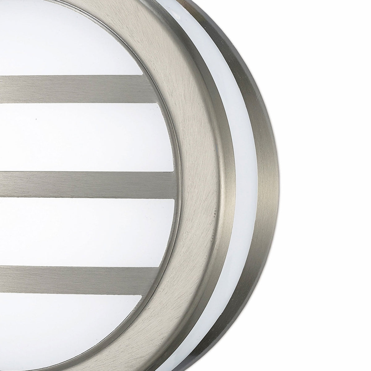 Aldo IP44 LED Round Louvre Wall Light in Stainless Steel with Opal White Diffuser