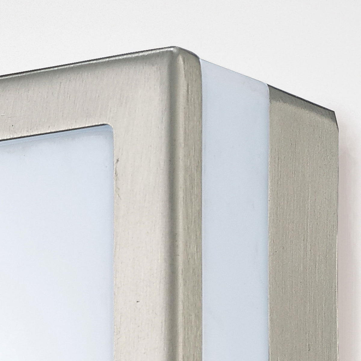 Aldo IP44 LED Square Wall Light in Stainless Steel with Opal White Diffuser