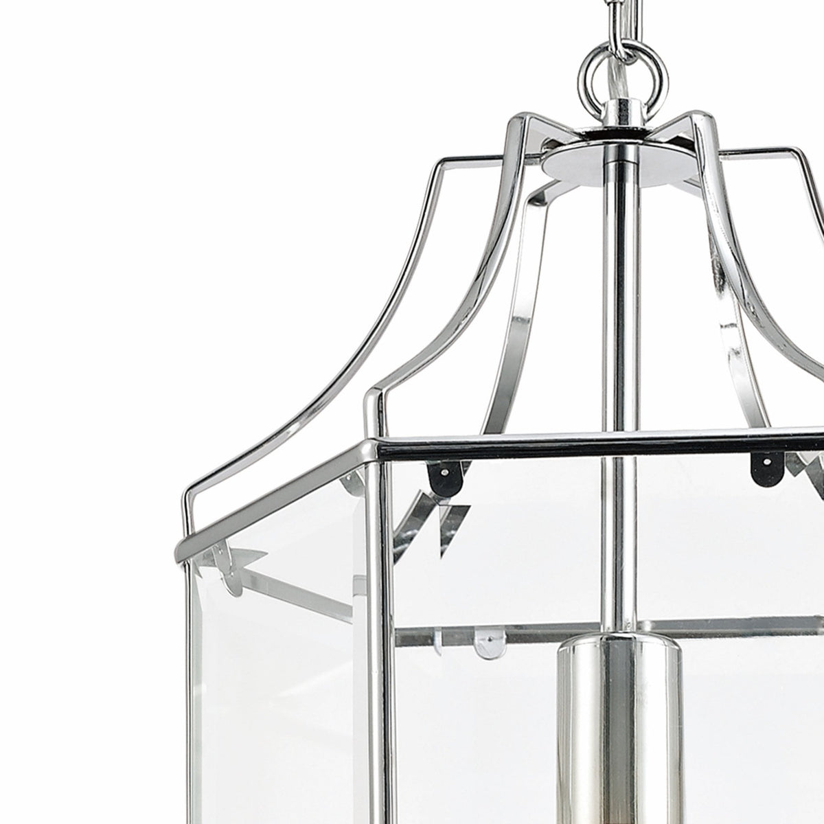 Payton Pendant Light in Polished Chrome with Clear Glass Panels