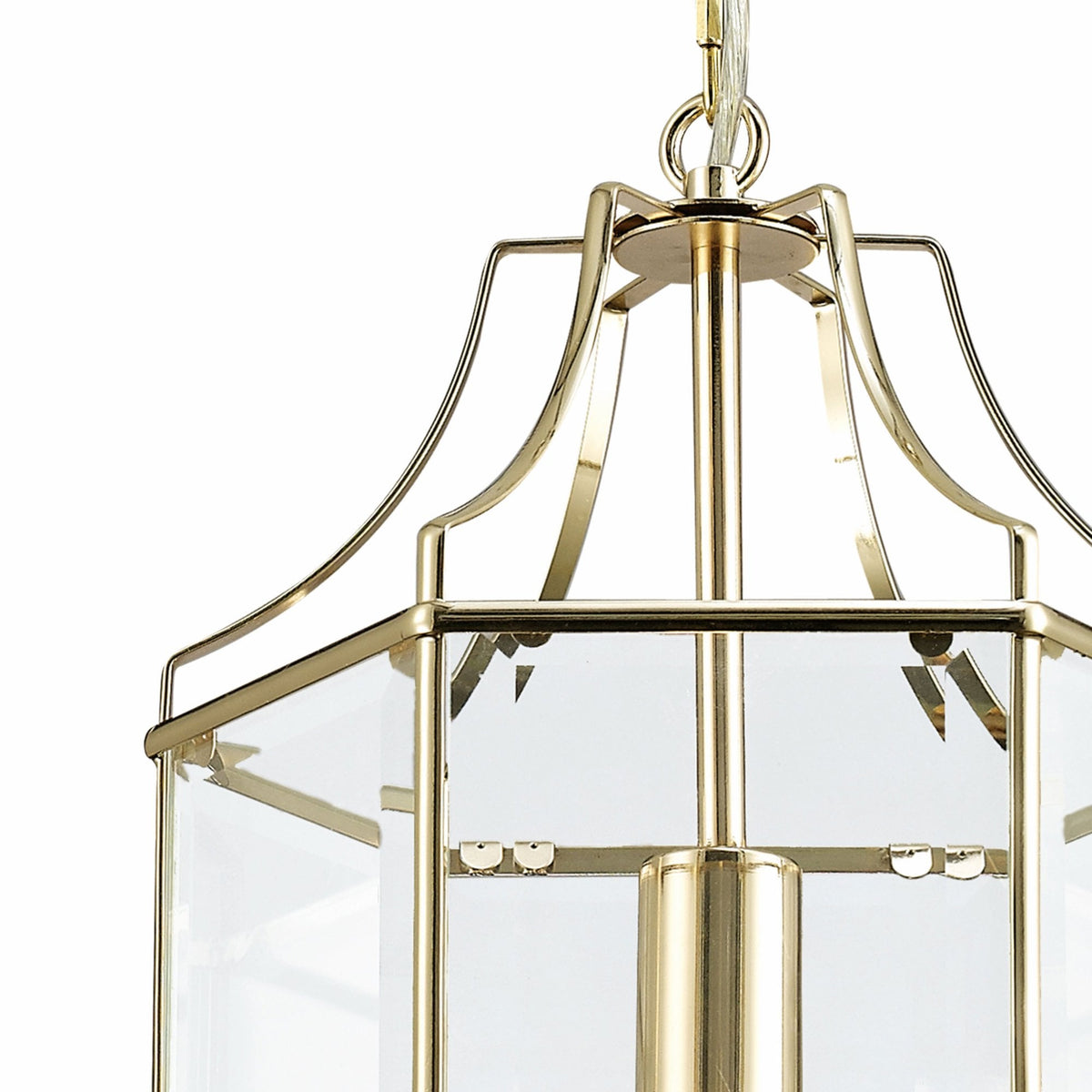 Payton Pendant Light in French Gold with Clear Glass Panels