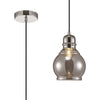 Ariel Small Smoked Glass Pendant Light with Chrome Metalwork