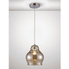 Ariel Medium Cognac Glass Pendant Light with Chrome Metalwork