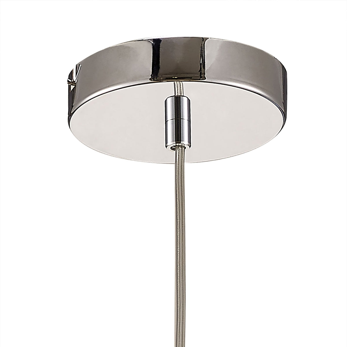 Ariel Bell Cognac Glass Pendant Light with Chrome Metalwork