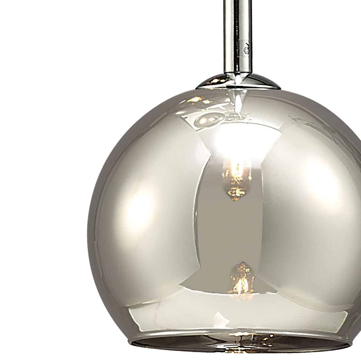 Regina Smoked Glass Triple Drop Pendant with Chrome Metalwork