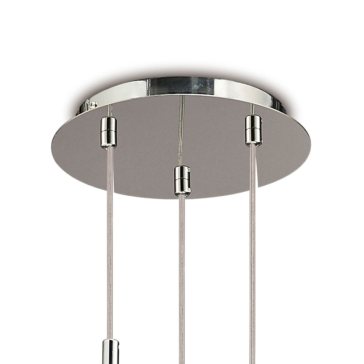 Regina Smoked Glass Triple Drop Pendant with Chrome Metalwork