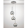 Regina Chrome Glass Triple Drop Pendant with Chrome Metalwork
