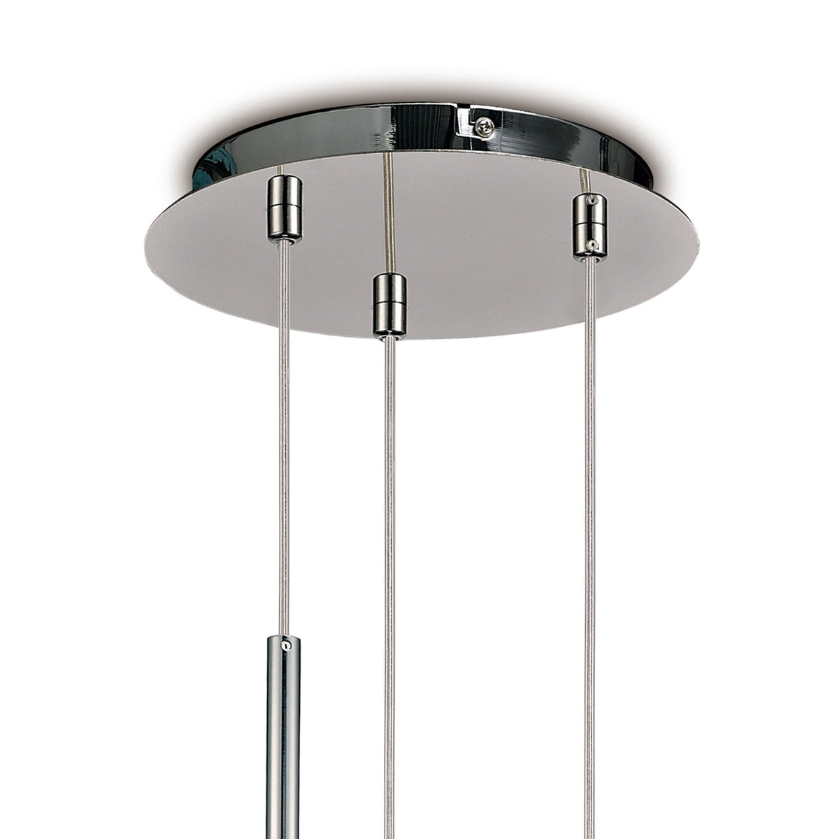 Regina Chrome Glass Triple Drop Pendant with Chrome Metalwork
