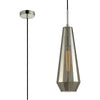 Markus Slim Cone Smoked Glass Single Pendant with Chrome Metalwork