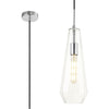 Markus Slim Cone Clear Glass Single Pendant with Chrome Metalwork