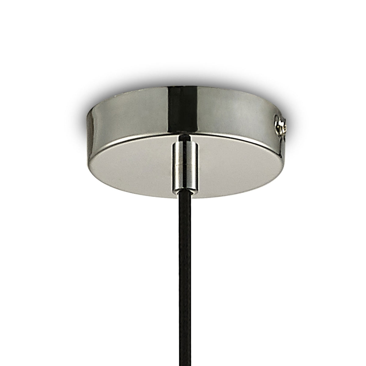 Markus Shallow Smoked Mirror Glass Single Pendant with Chrome Metalwork