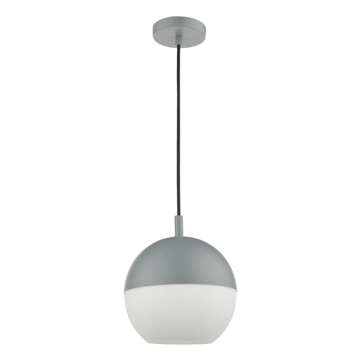 Andre Single Pendant In Grey With Opal Glass