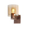 Belstone Switched Wall Light in Mocha with Amber Glass