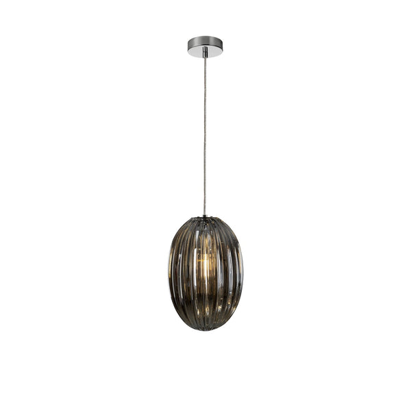 Ovila Chrome Pendant With Smoked Glass Shade