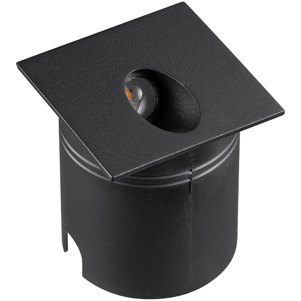 Aspen Square Angled Recessed LED IP65 Wall Light in Sand Black