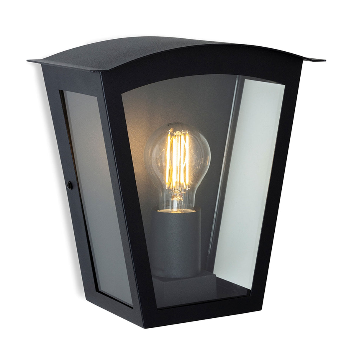 Kingston IP44 Wall Light in Black with Clear Glass