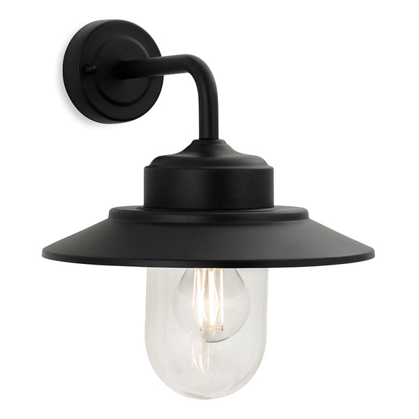 Naples IP44 Wall Light in Black with Clear Glass