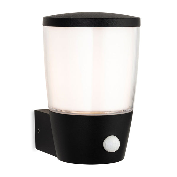 Forbes IP44 PIR Wall Light in Black with Duplex Polycarbonate Diffuser