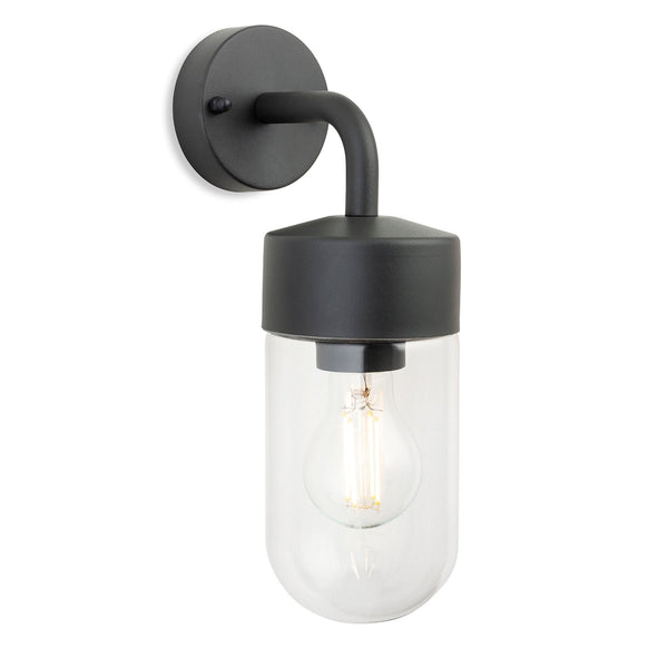 Brisbane IP44 Wall Light in Graphite with Clear Glass