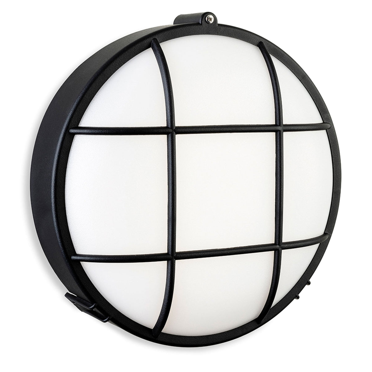 Lewis 9w LED Coastal IP44 Bulkhead Round Wall Light in Black