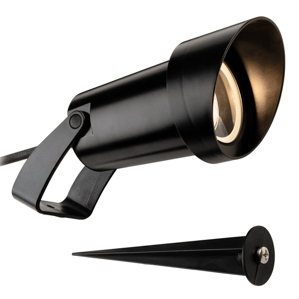 Rowan Coastal IP65 Wall Spotlight or Spike Light in Black