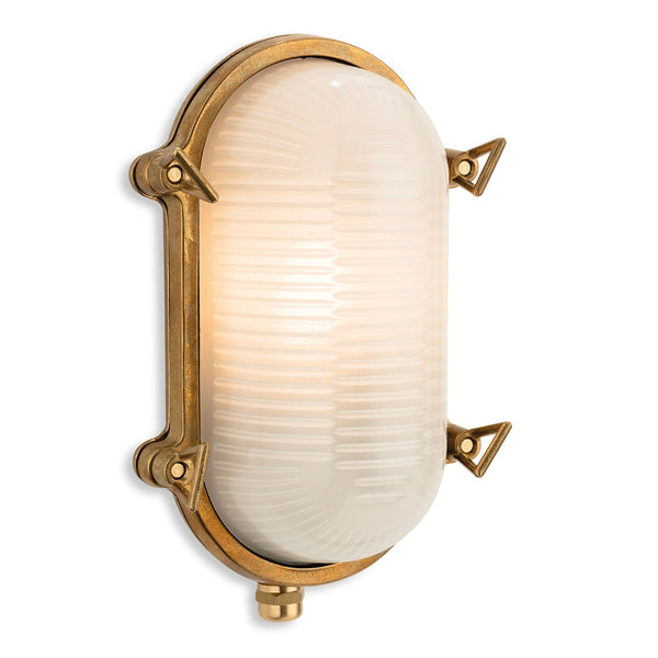 Nautic Solid Brass IP64 Oval Bulkhead Wall Light